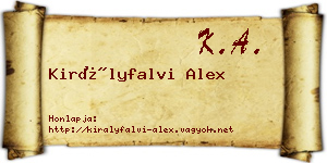 Királyfalvi Alex névjegykártya